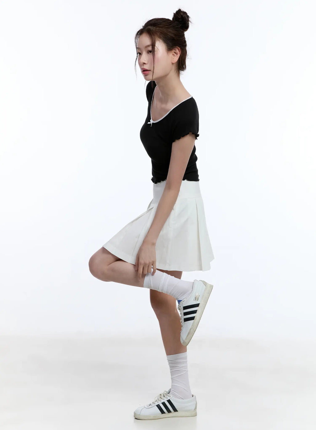 High-Waist Pleated Mini Skirt CU513