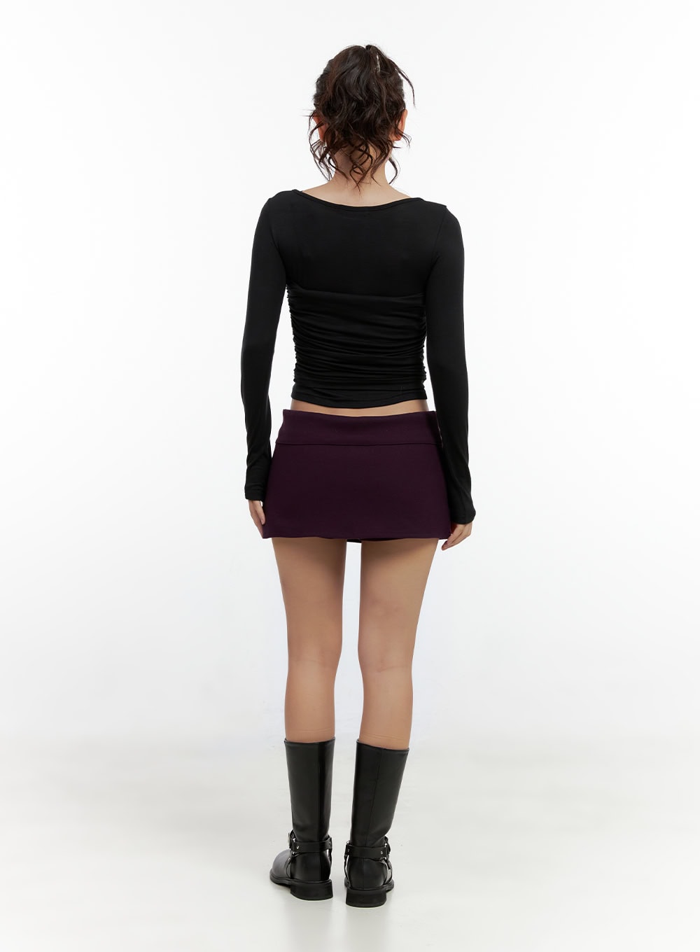 Low Waist Solid Mini Skirt CN405