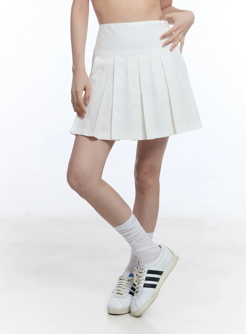 High-Waist Pleated Mini Skirt CU513