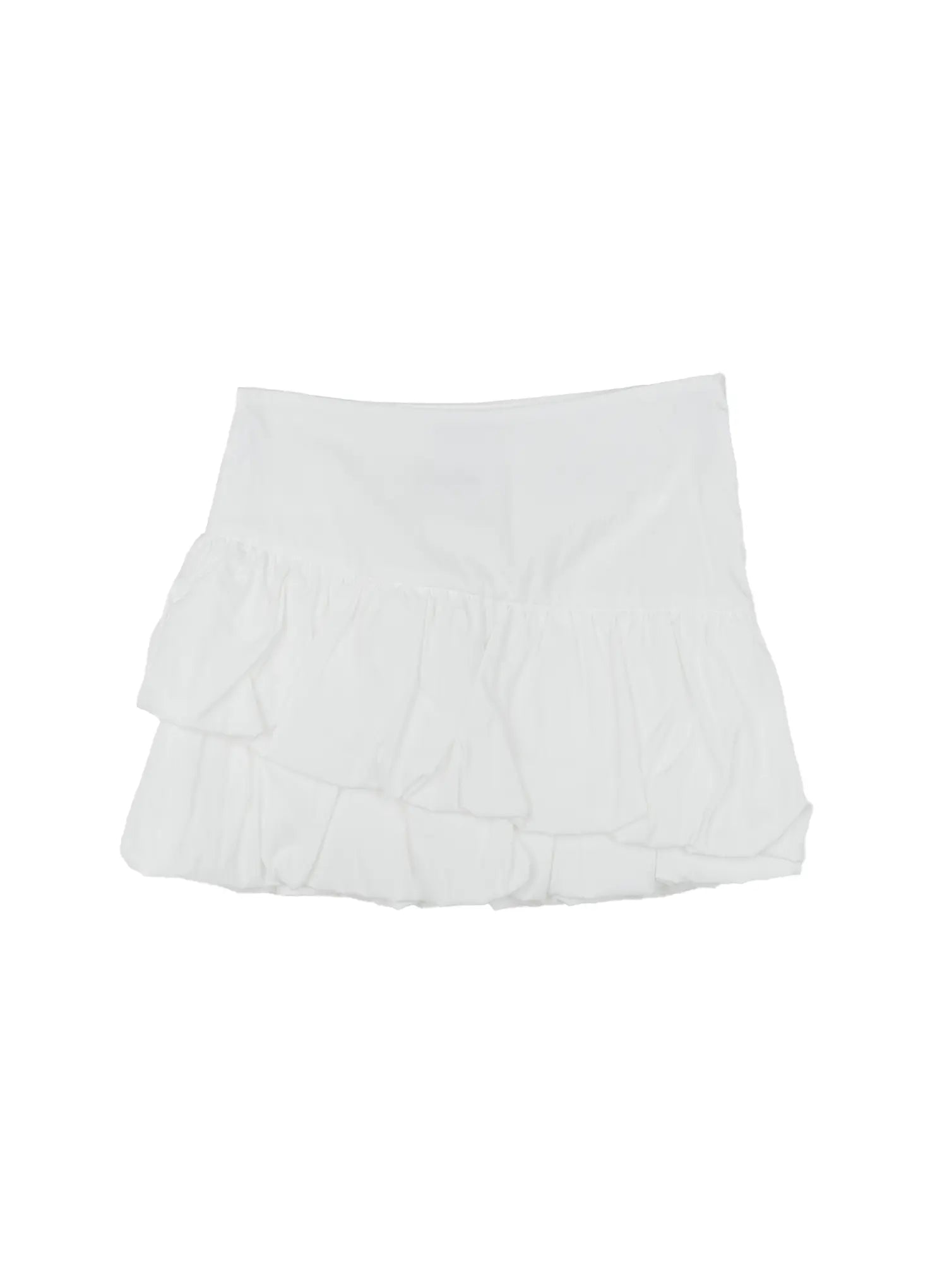 Asymmetric Shirred Mini Skirt CU518